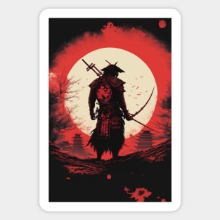 The Red Sun, a Symbol of Epic Warrior in Japanese Culture Sticker